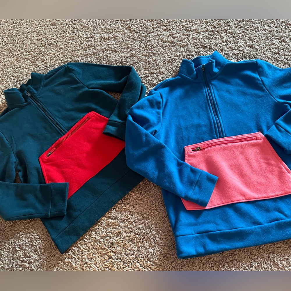 2 Tek Gear boys pull over zipper sweatshirts size medium